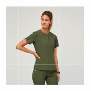 FIGS- dark olive XS- Bristol Slim Henley top